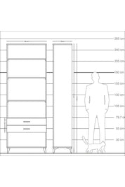 Arges Dolap 4 Raflı 2 Çekmeceli 88x30x243 - S33M282V8A