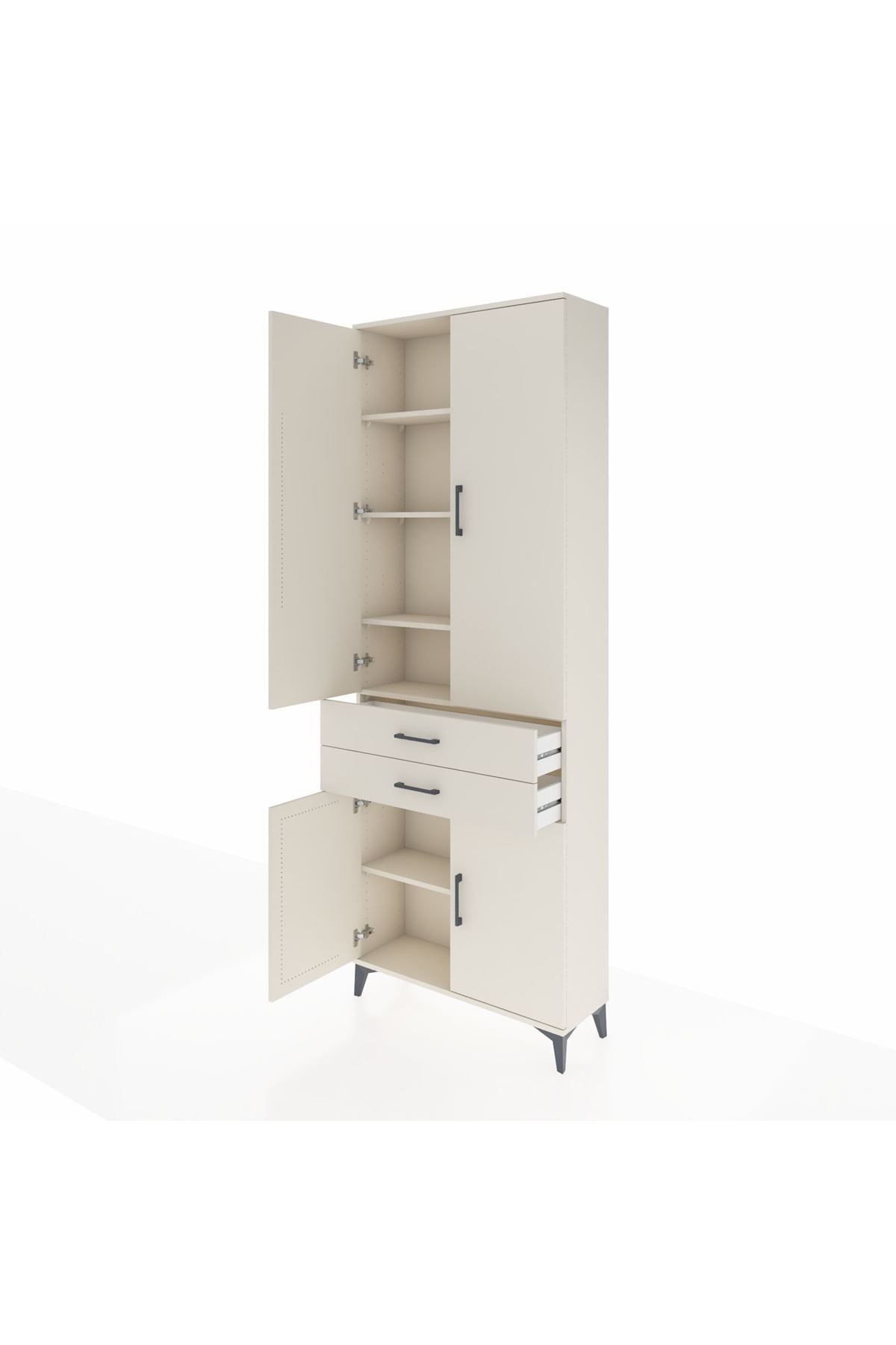 Arges Dolap 5 Raflı 2 Çekmeceli 4 Kapaklı 88x30x243 - S33M283V1A
