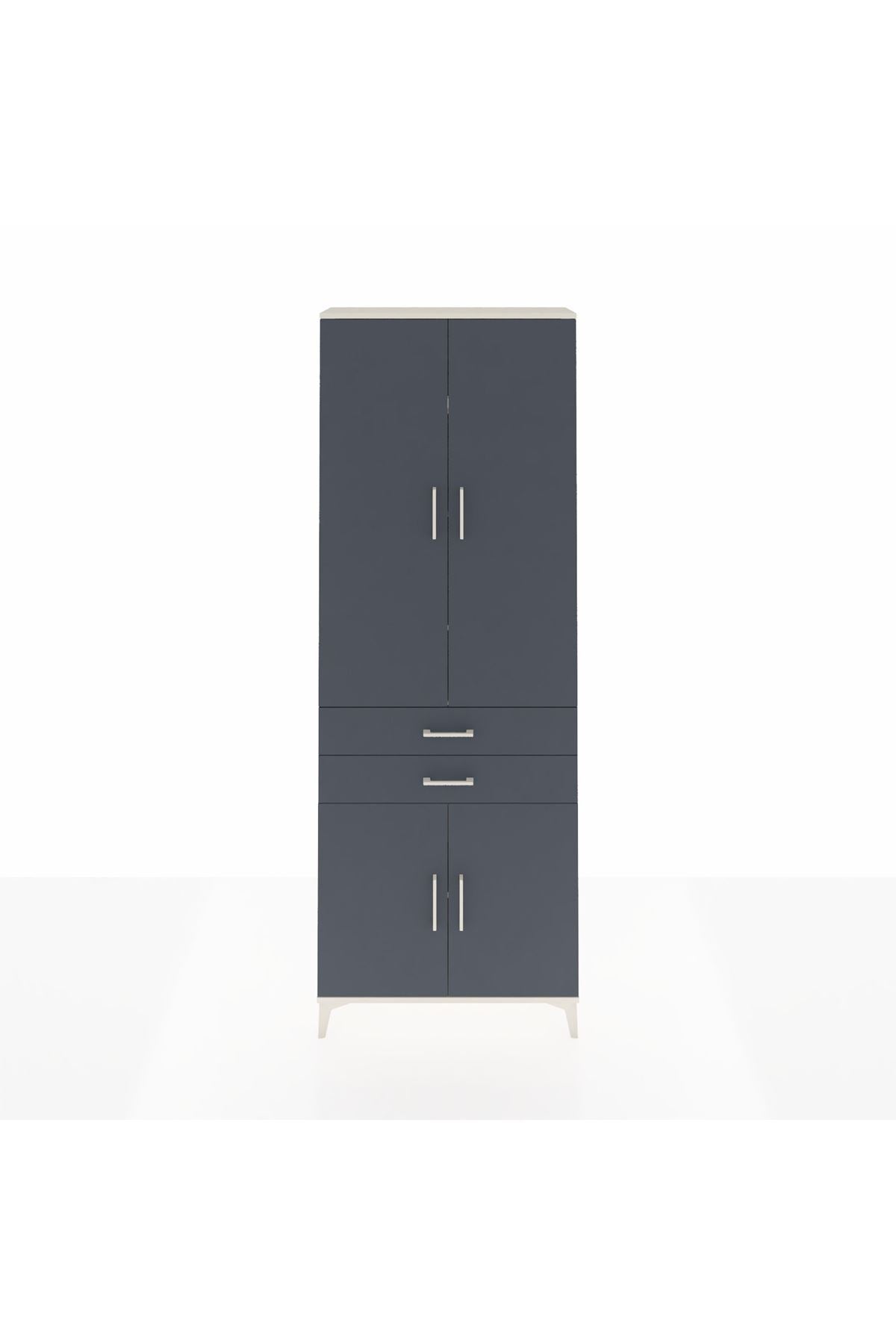 Arges Dolap 5 Raflı 2 Çekmeceli 4 Kapaklı 88x30x243 - S33M283V2A