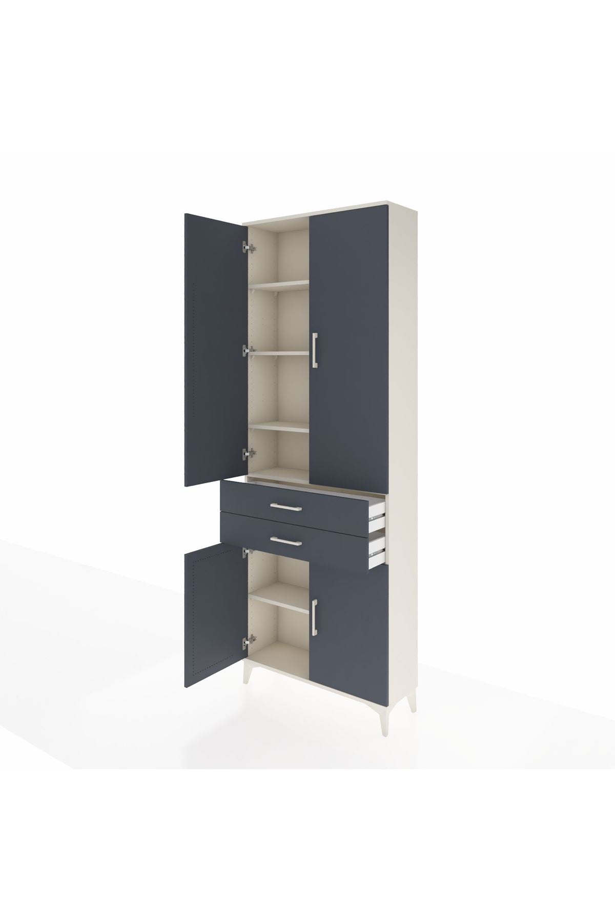 Arges Dolap 5 Raflı 2 Çekmeceli 4 Kapaklı 88x30x243 - S33M283V2A