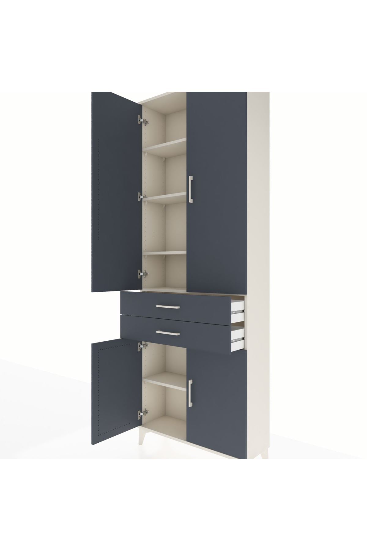 Arges Dolap 5 Raflı 2 Çekmeceli 4 Kapaklı 88x30x243 - S33M283V2A