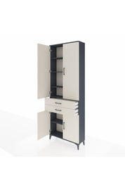 Arges Dolap 5 Raflı 2 Çekmeceli 4 Kapaklı 88x30x243 - S33M283V4A