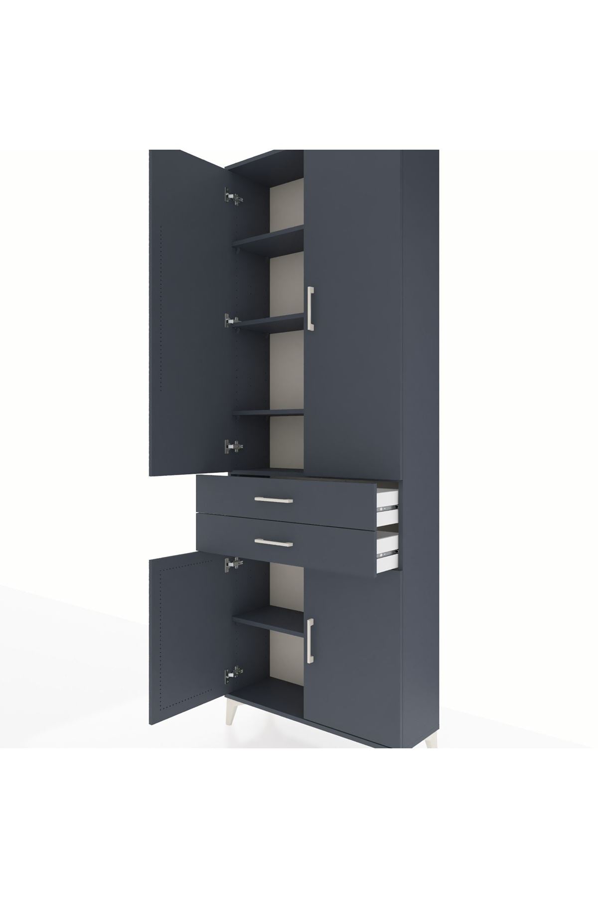 Arges Dolap 5 Raflı 2 Çekmeceli 4 Kapaklı 88x30x243 - S33M283V5A