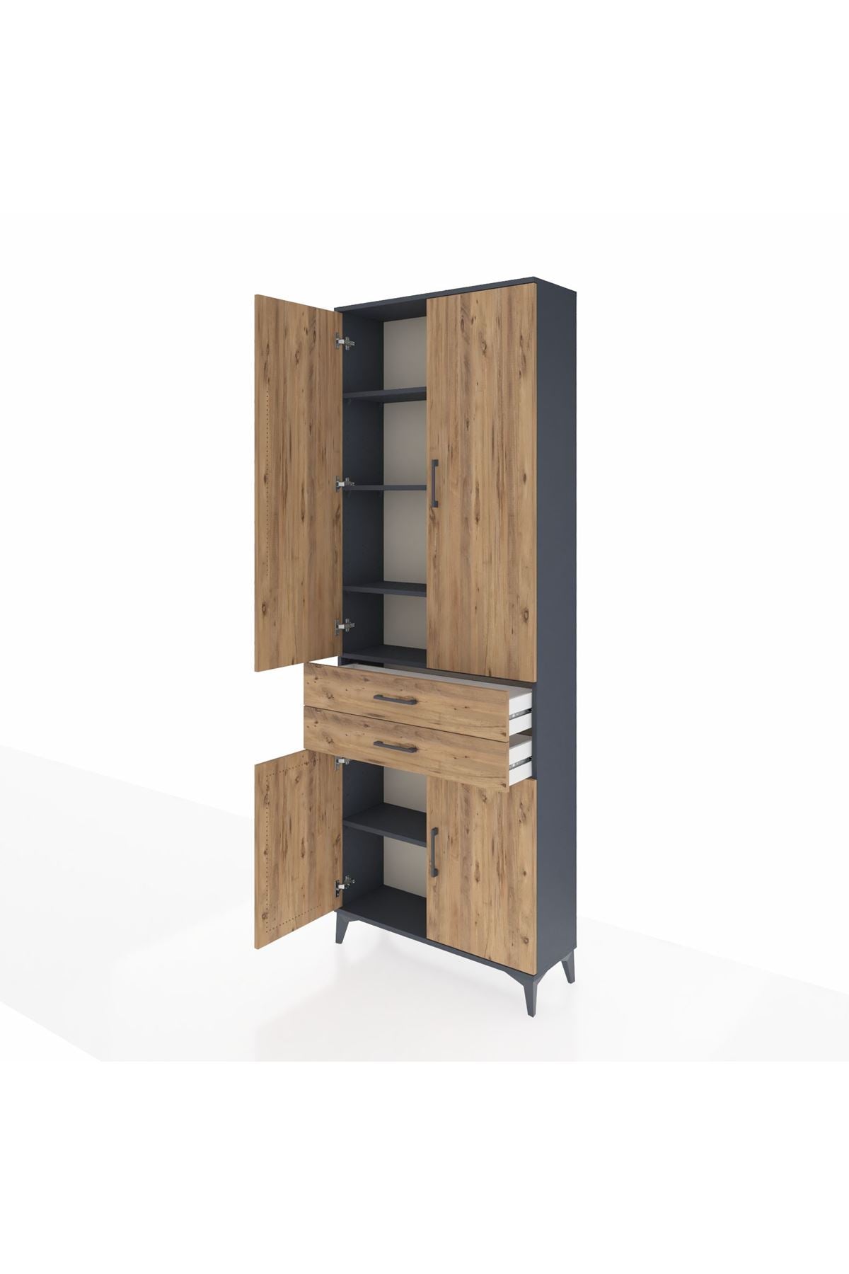 Arges Dolap 5 Raflı 2 Çekmeceli 4 Kapaklı 88x30x243 - S33M283V6A