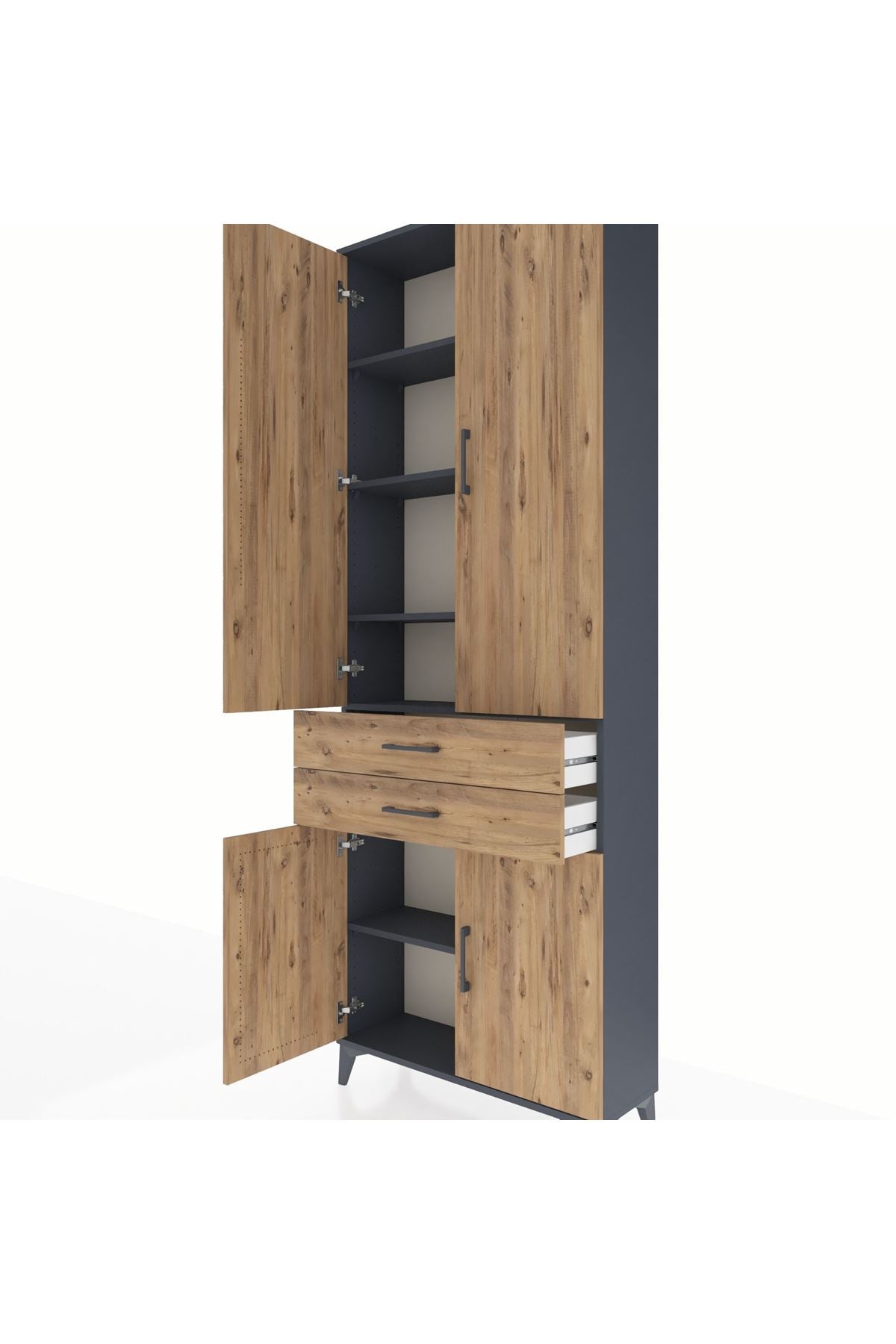 Arges Dolap 5 Raflı 2 Çekmeceli 4 Kapaklı 88x30x243 - S33M283V6A