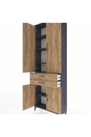 Arges Dolap 5 Raflı 2 Çekmeceli 4 Kapaklı 88x30x243 - S33M283V6A