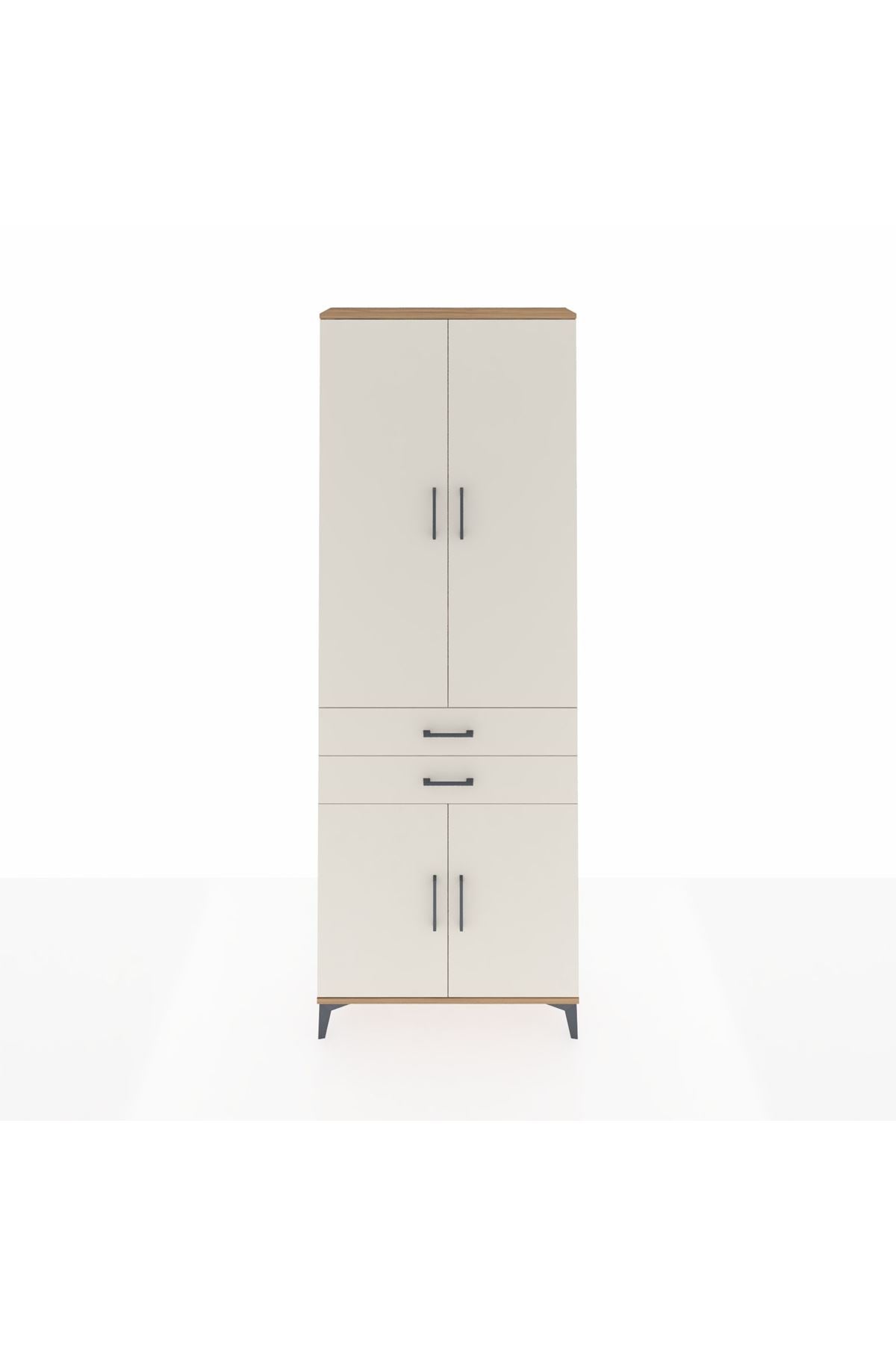 Arges Dolap 5 Raflı 2 Çekmeceli 4 Kapaklı 88x30x243 - S33M283V7A