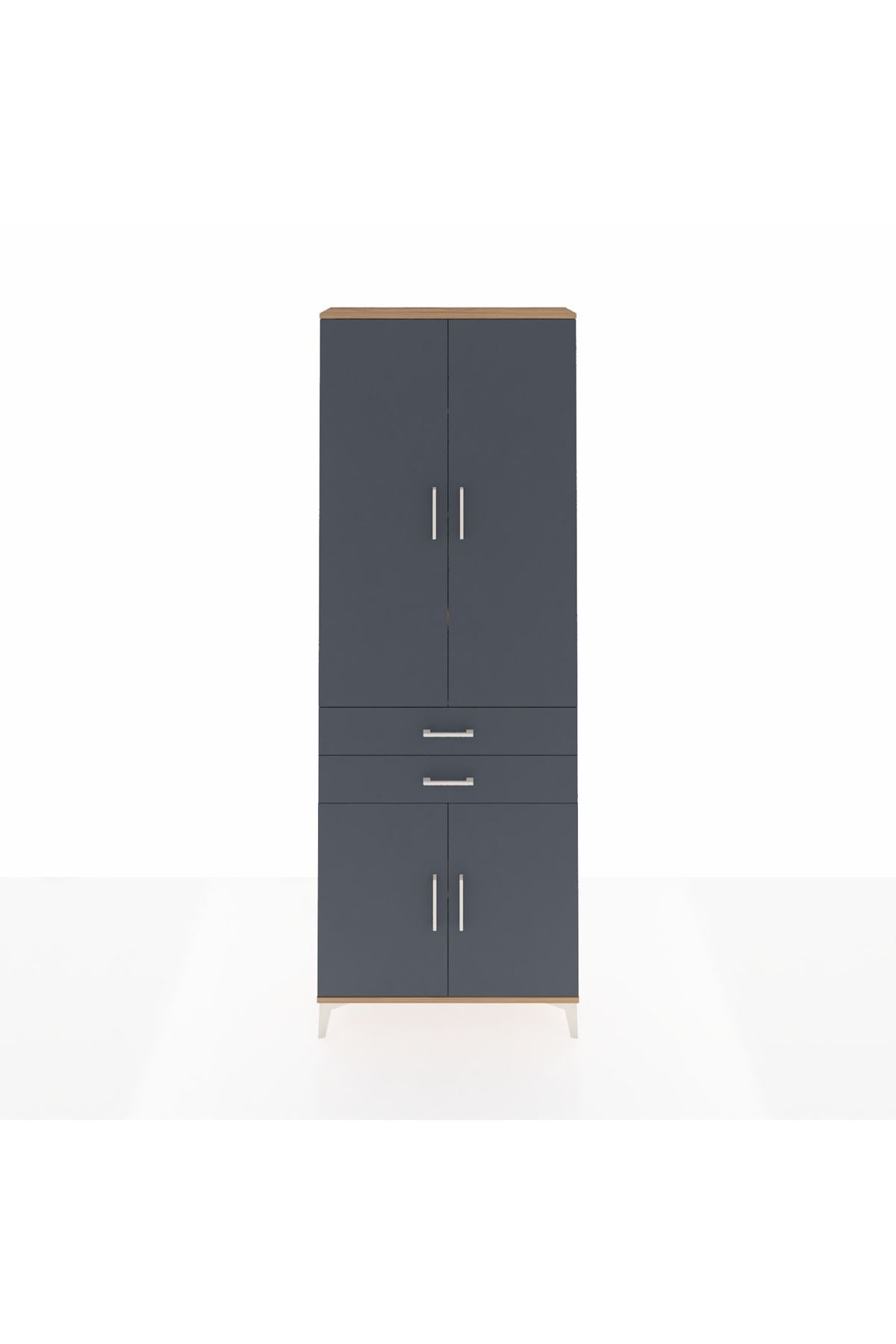 Arges Dolap 5 Raflı 2 Çekmeceli 4 Kapaklı 88x30x243 - S33M283V8A