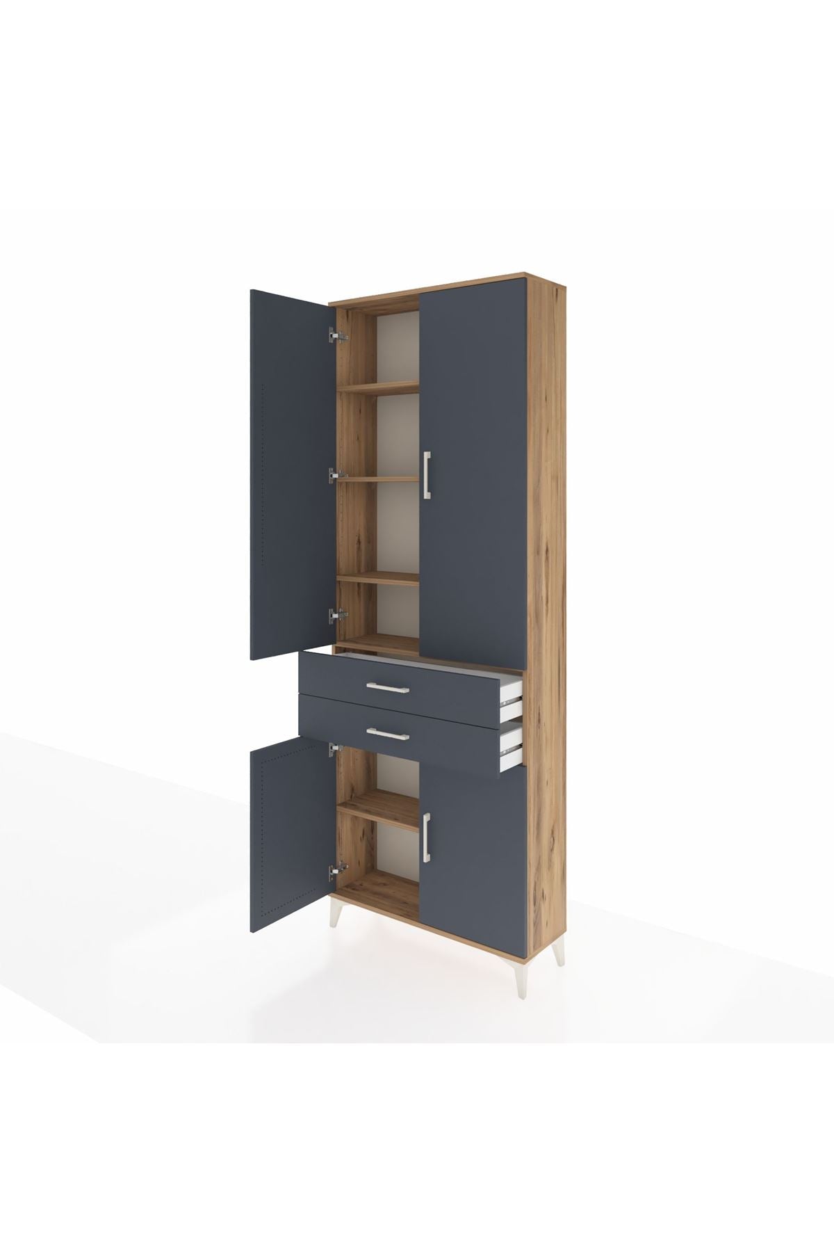 Arges Dolap 5 Raflı 2 Çekmeceli 4 Kapaklı 88x30x243 - S33M283V8A