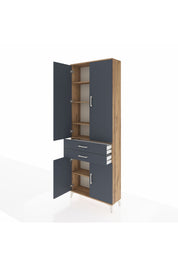 Arges Dolap 5 Raflı 2 Çekmeceli 4 Kapaklı 88x30x243 - S33M283V8A