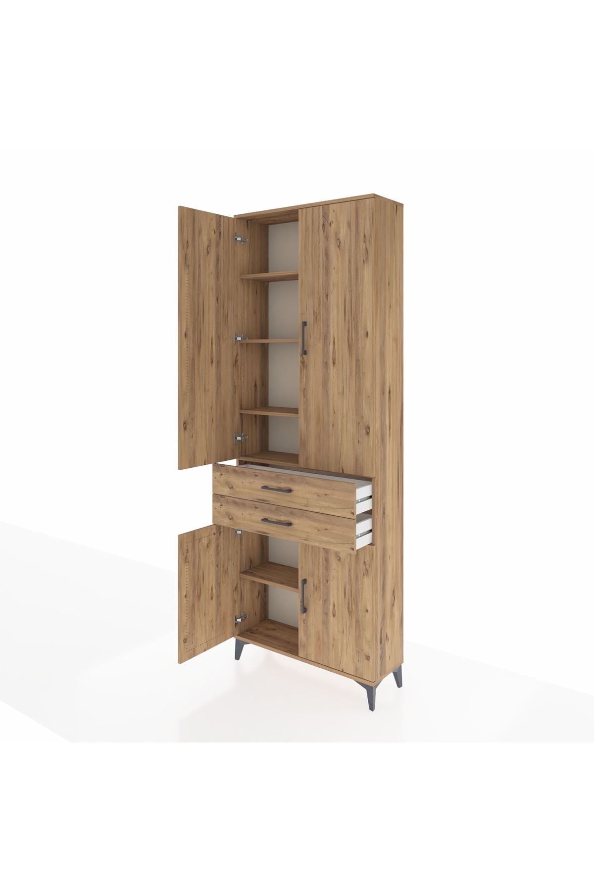 Arges Dolap 5 Raflı 2 Çekmeceli 4 Kapaklı 88x30x243 - S33M283V9A