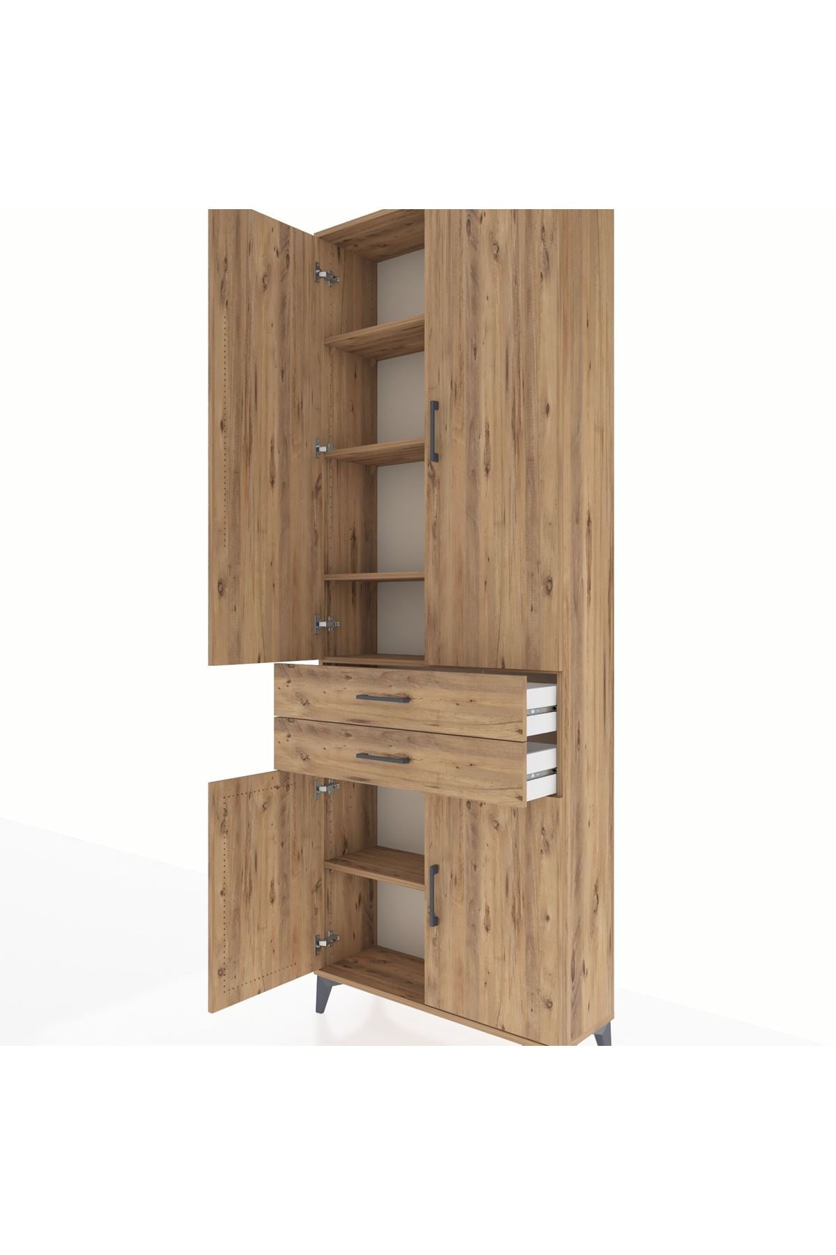 Arges Dolap 5 Raflı 2 Çekmeceli 4 Kapaklı 88x30x243 - S33M283V9A