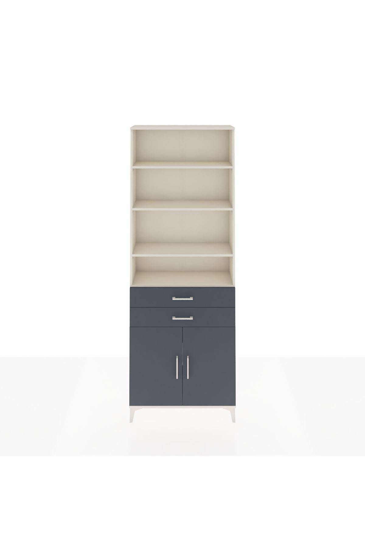 Arges Dolap 5 Raflı 2 Çekmeceli 2 Kapaklı 88x30x243 - S33M284V2A