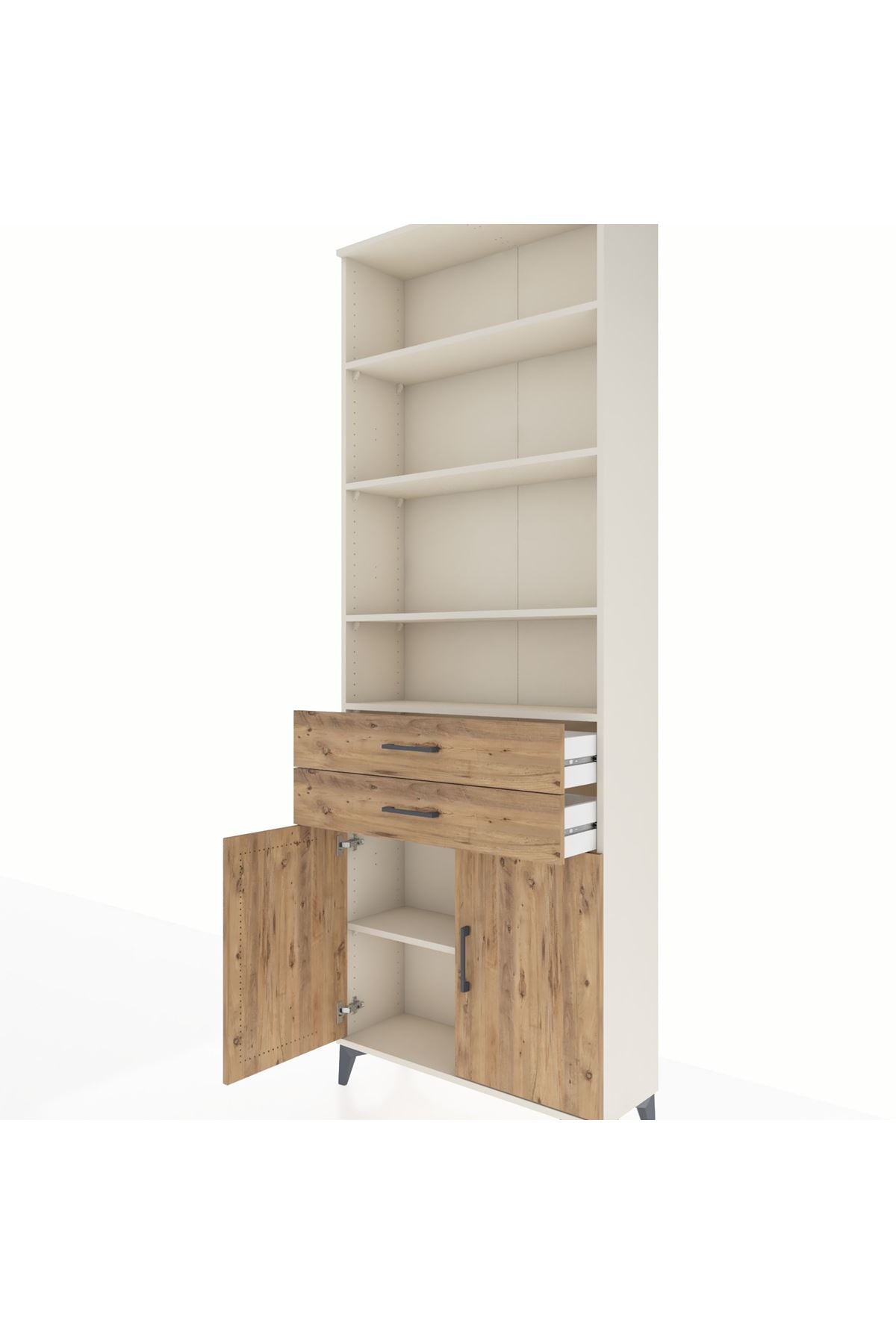 Arges Dolap 5 Raflı 2 Çekmeceli 2 Kapaklı 88x30x243 - S33M284V3A