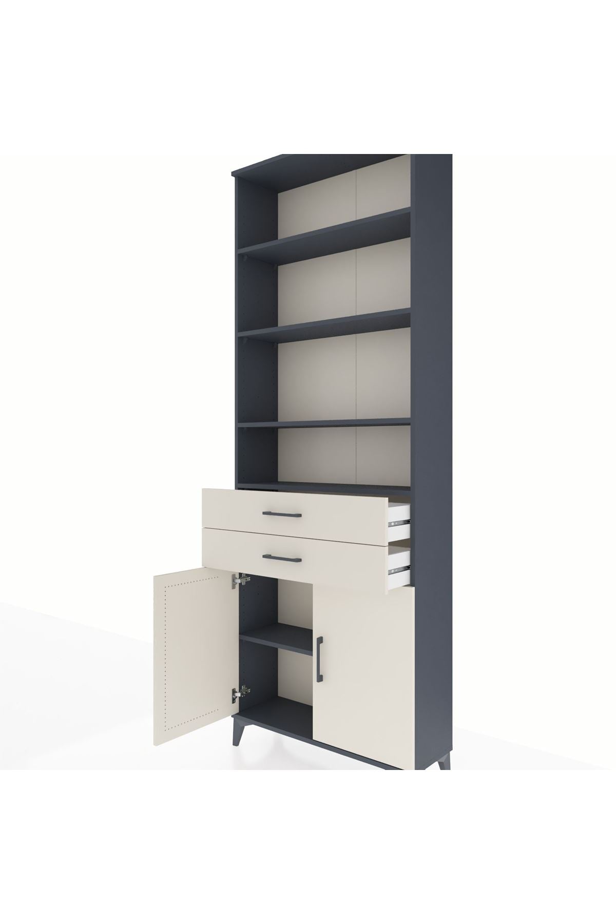 Arges Dolap 5 Raflı 2 Çekmeceli 2 Kapaklı 88x30x243 - S33M284V4A