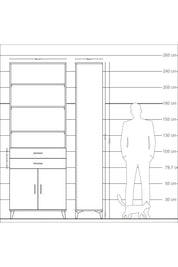 Arges Dolap 5 Raflı 2 Çekmeceli 2 Kapaklı 88x30x243 - S33M284V5A
