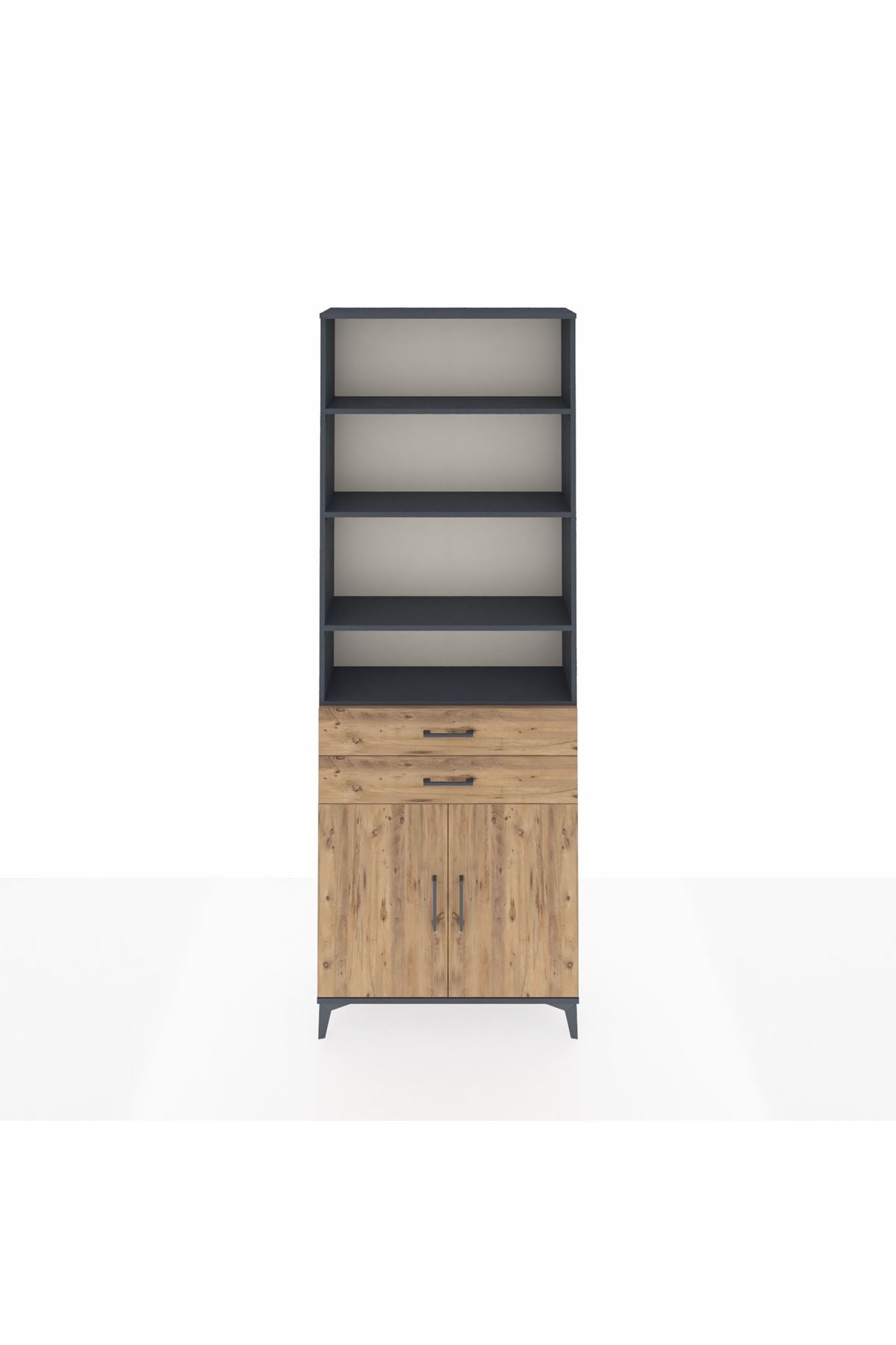 Arges Dolap 5 Raflı 2 Çekmeceli 2 Kapaklı 88x30x243 - S33M284V6A