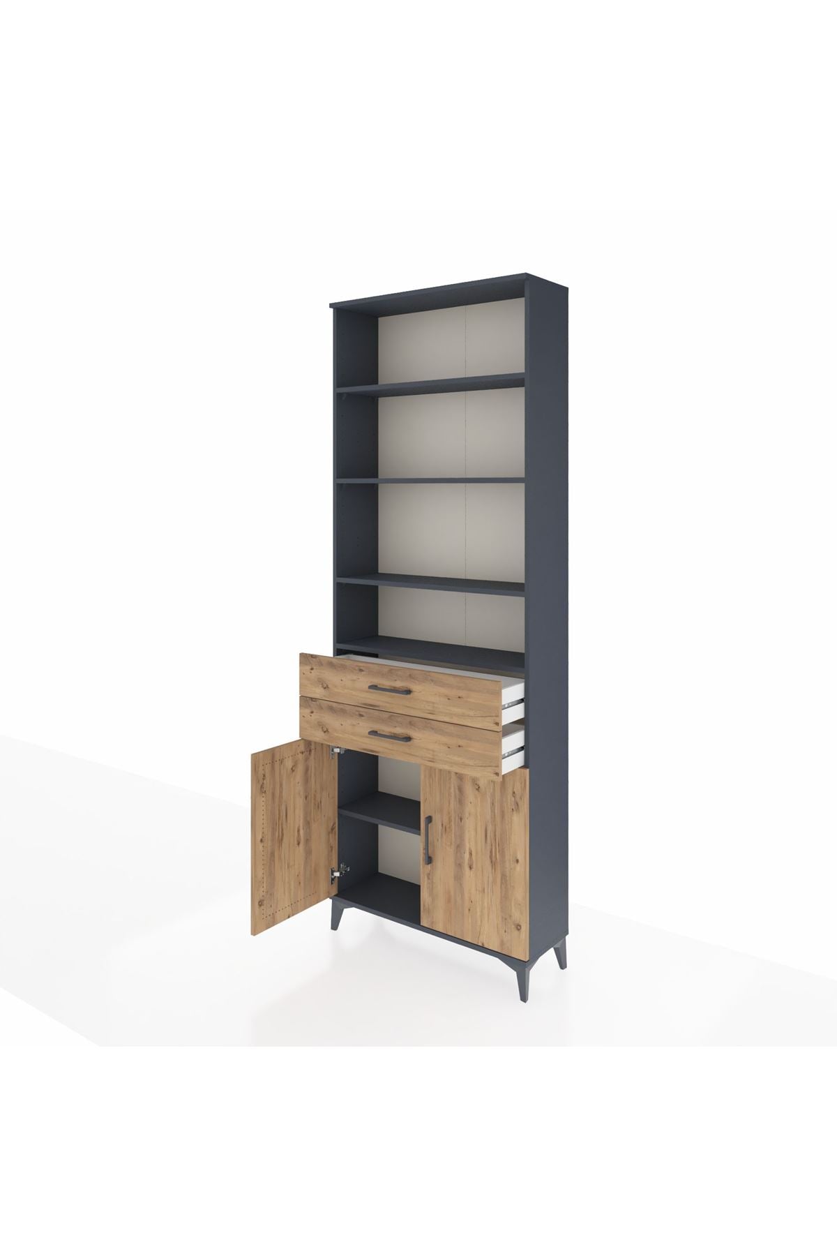 Arges Dolap 5 Raflı 2 Çekmeceli 2 Kapaklı 88x30x243 - S33M284V6A