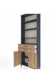 Arges Dolap 5 Raflı 2 Çekmeceli 2 Kapaklı 88x30x243 - S33M284V6A