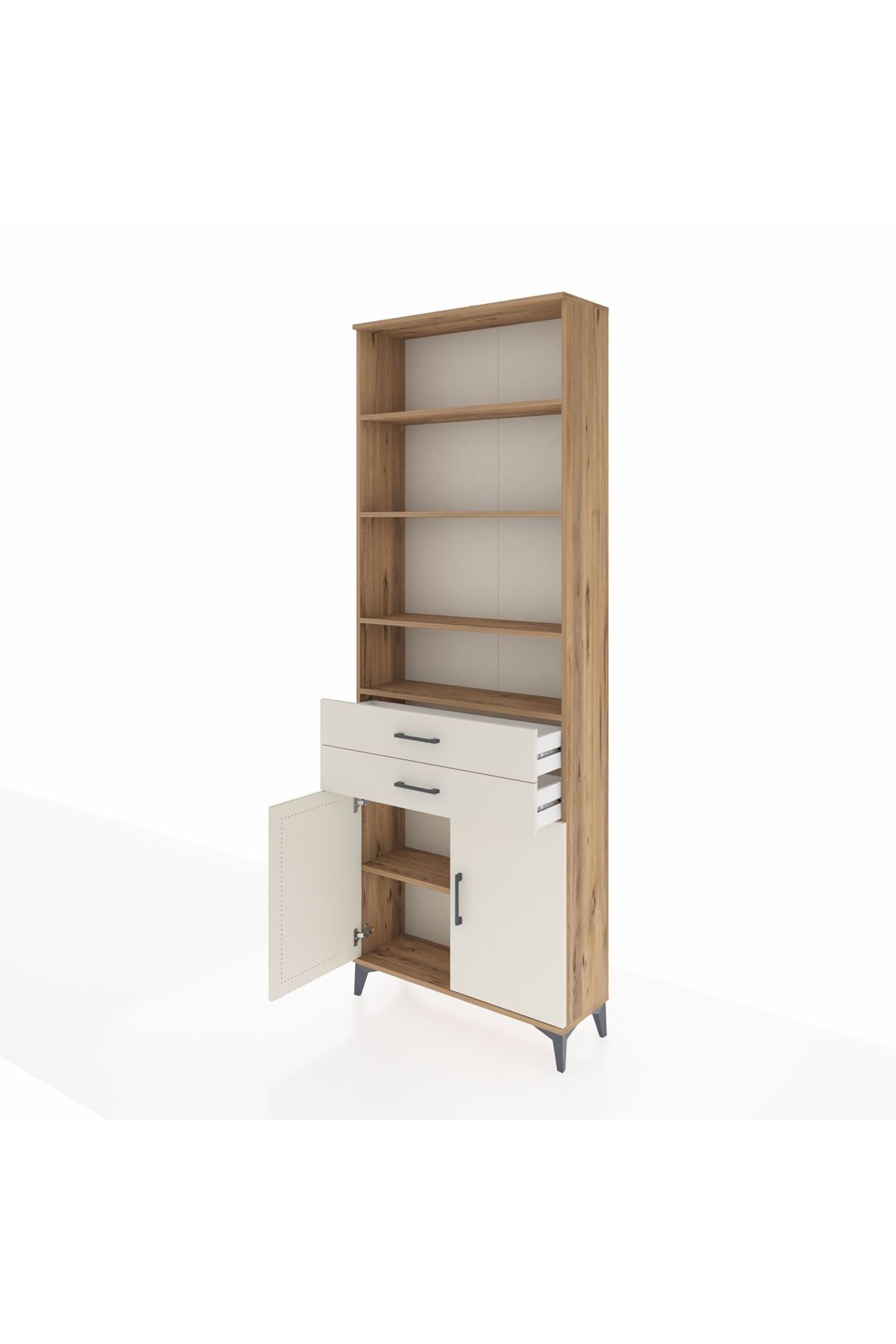 Arges Dolap 5 Raflı 2 Çekmeceli 2 Kapaklı 88x30x243 - S33M284V7A