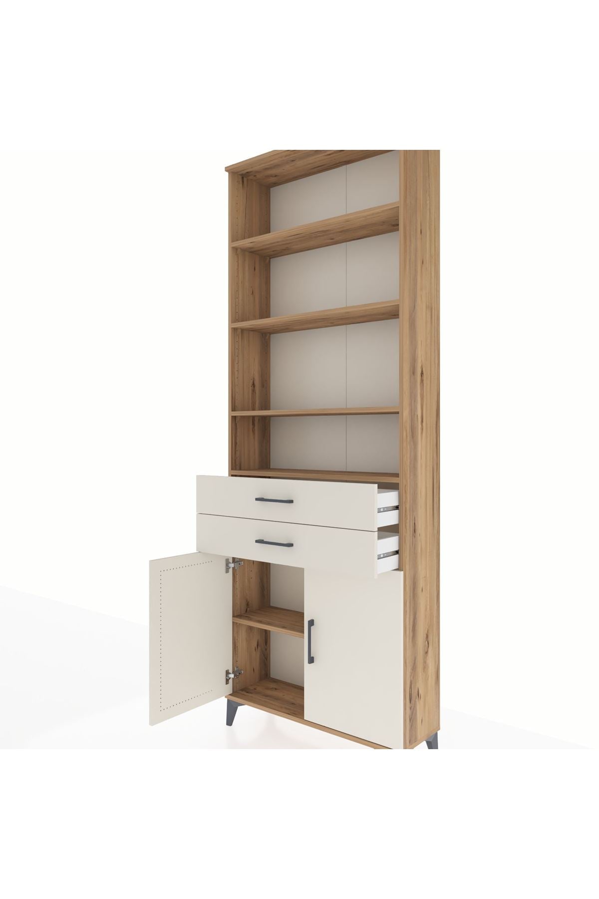 Arges Dolap 5 Raflı 2 Çekmeceli 2 Kapaklı 88x30x243 - S33M284V7A