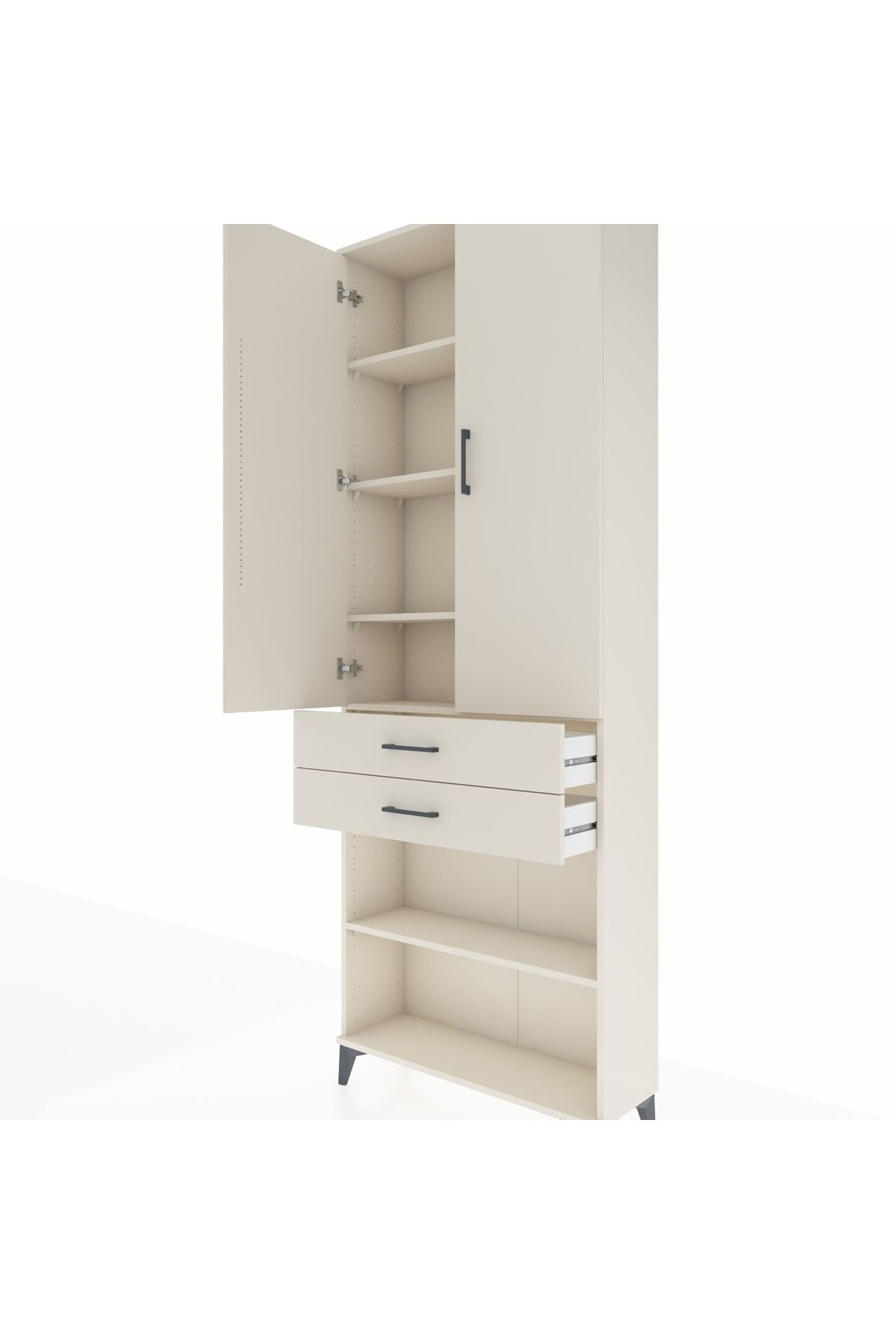 Arges Dolap 5 Raflı 2 Çekmeceli 2 Kapaklı 88x30x243 - S33M285V1A