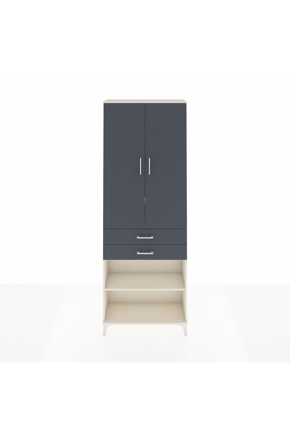 Arges Dolap 5 Raflı 2 Çekmeceli 2 Kapaklı 88x30x243 - S33M285V2A
