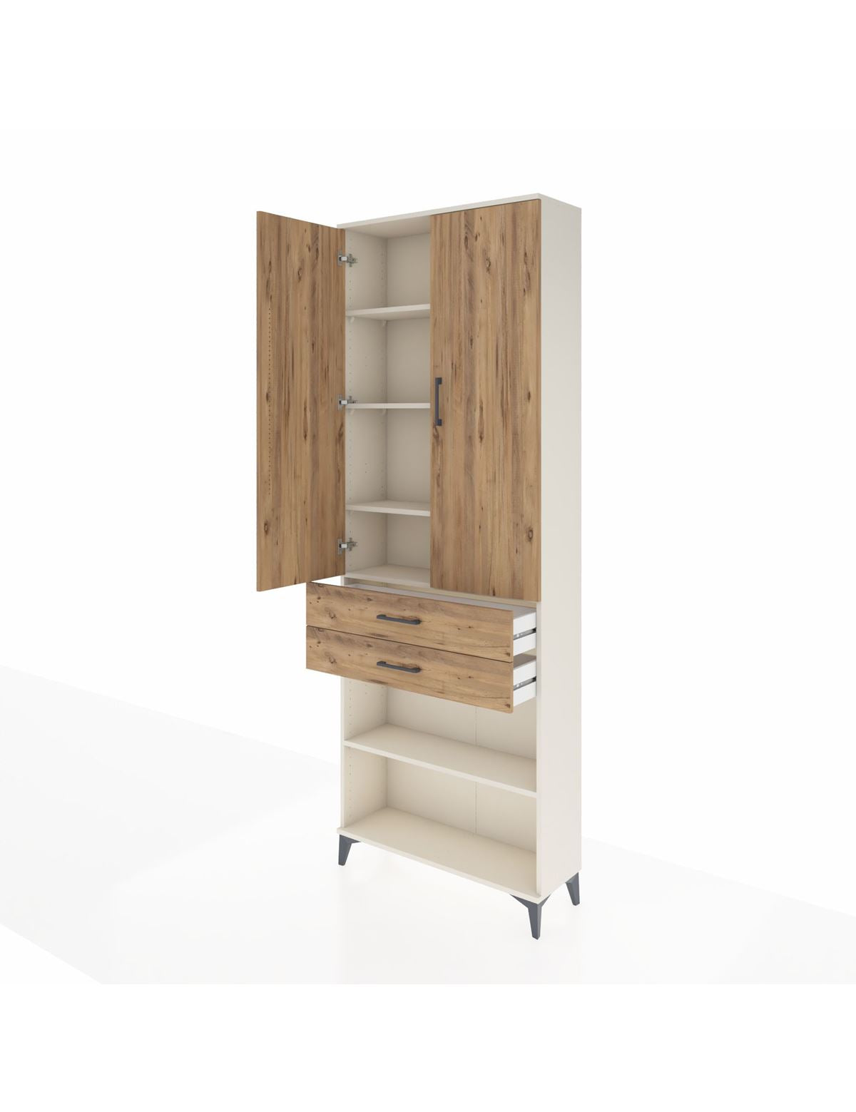 Arges Dolap 5 Raflı 2 Çekmeceli 2 Kapaklı 88x30x243 - S33M285V3A