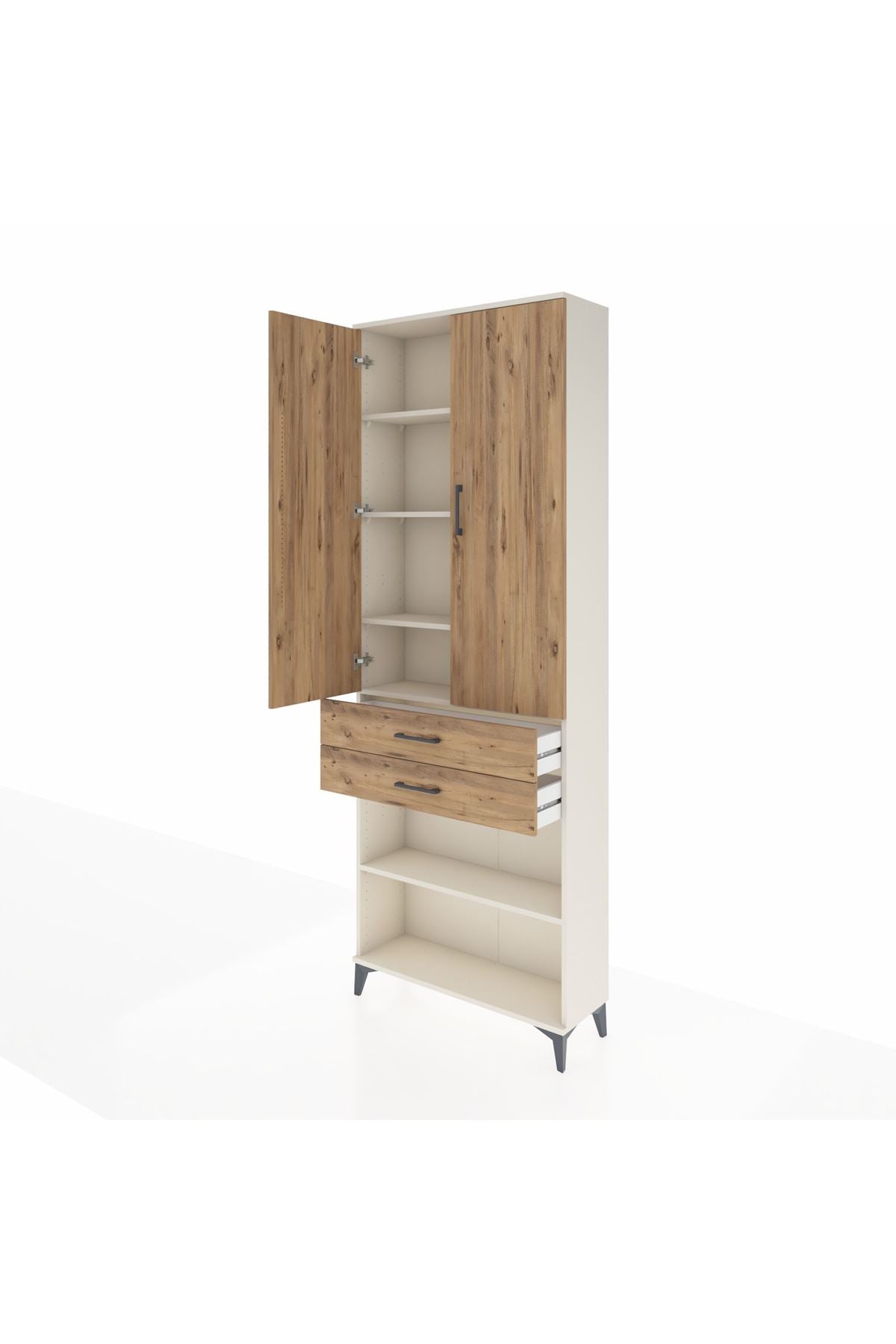 Arges Dolap 5 Raflı 2 Çekmeceli 2 Kapaklı 88x30x243 - S33M285V3A