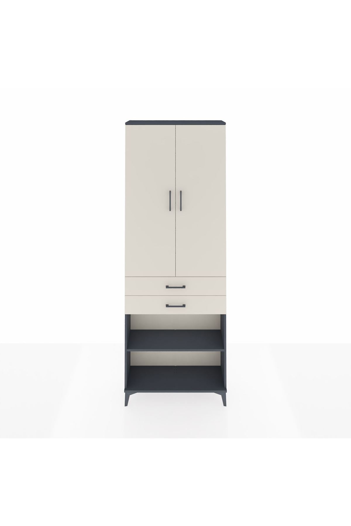 Arges Dolap 5 Raflı 2 Çekmeceli 2 Kapaklı 88x30x243 - S33M285V4A