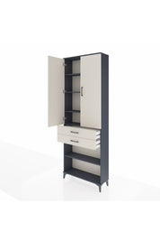 Arges Dolap 5 Raflı 2 Çekmeceli 2 Kapaklı 88x30x243 - S33M285V4A