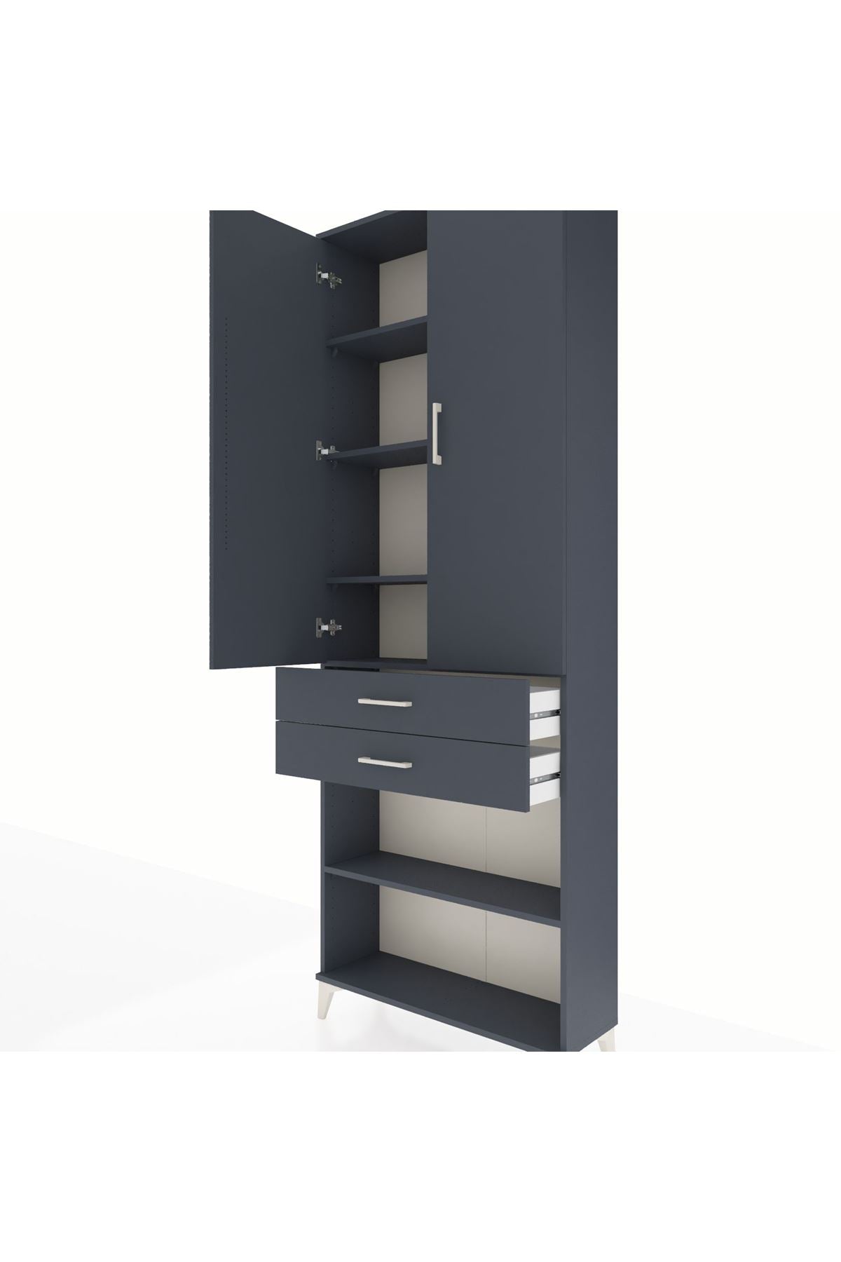 Arges Dolap 5 Raflı 2 Çekmeceli 2 Kapaklı 88x30x243 - S33M285V5A