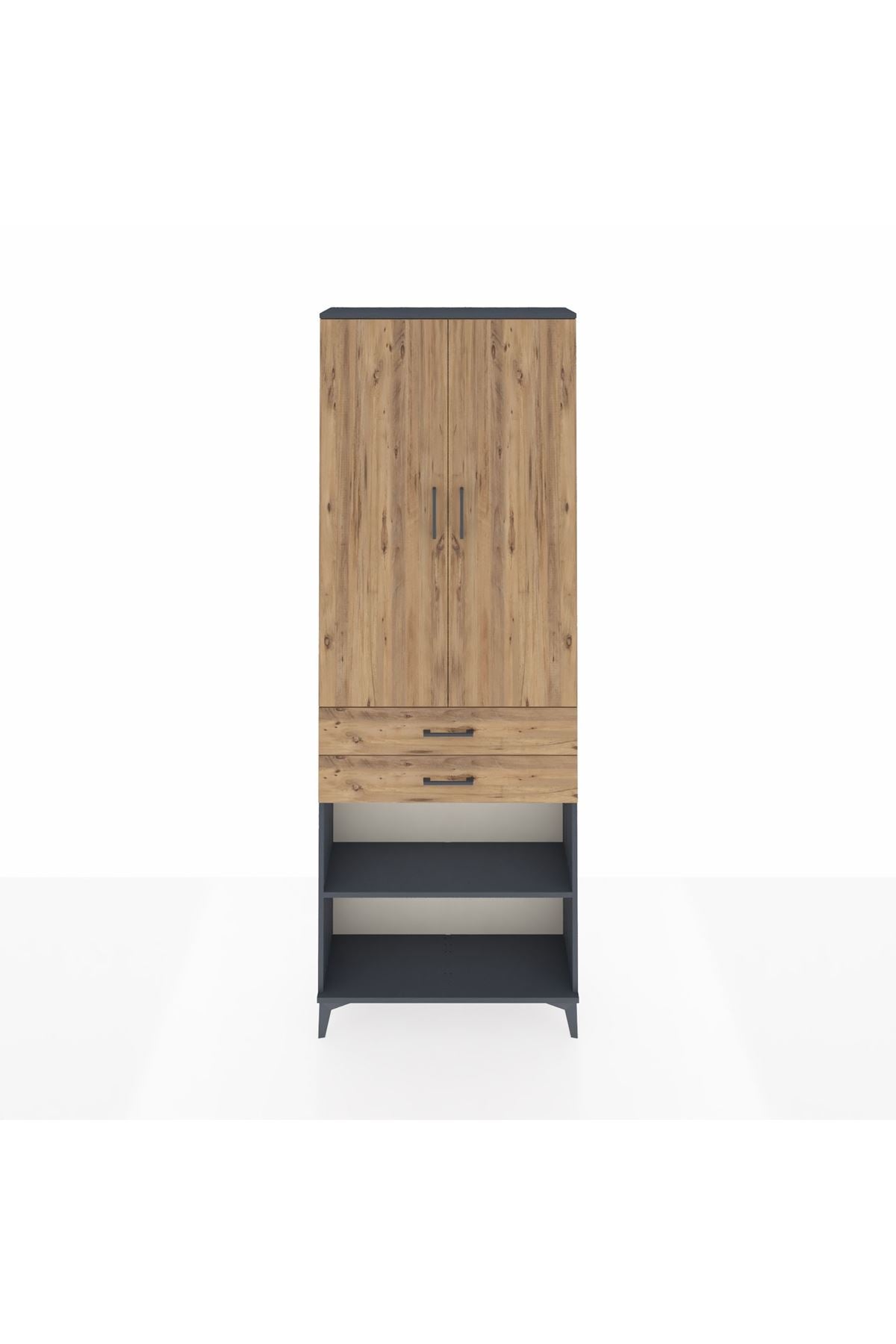 Arges Dolap 5 Raflı 2 Çekmeceli 2 Kapaklı 88x30x243 - S33M285V6A