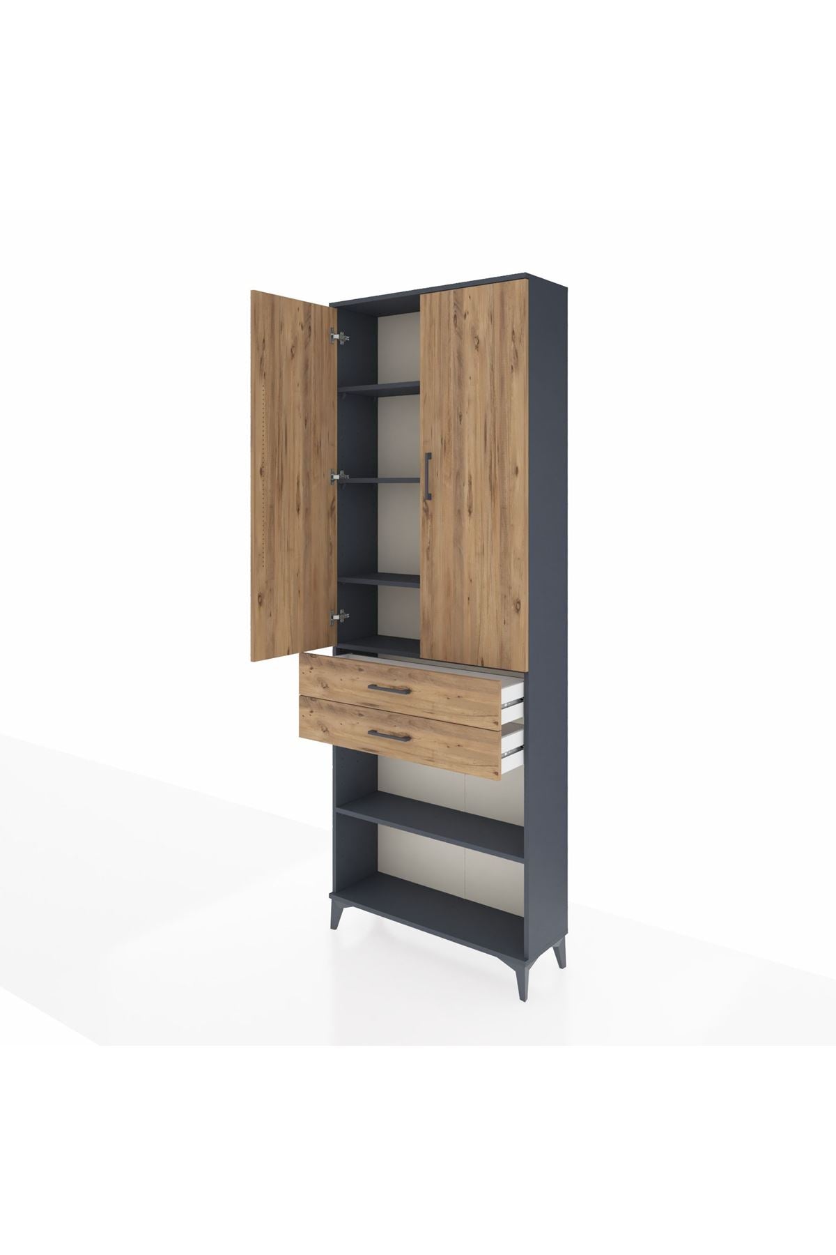 Arges Dolap 5 Raflı 2 Çekmeceli 2 Kapaklı 88x30x243 - S33M285V6A