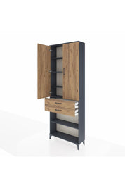 Arges Dolap 5 Raflı 2 Çekmeceli 2 Kapaklı 88x30x243 - S33M285V6A