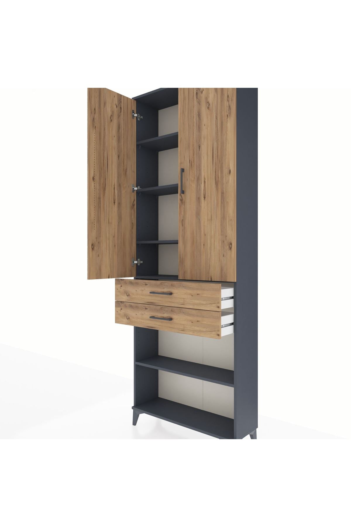 Arges Dolap 5 Raflı 2 Çekmeceli 2 Kapaklı 88x30x243 - S33M285V6A
