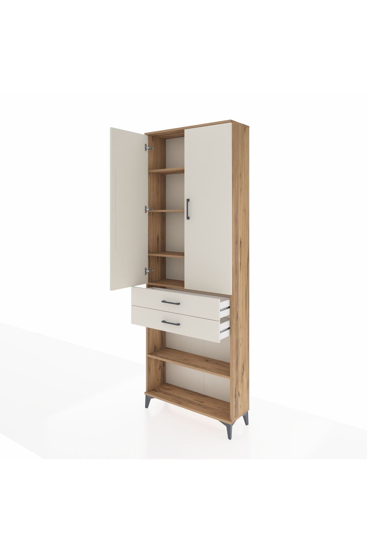 Arges Dolap 5 Raflı 2 Çekmeceli 2 Kapaklı 88x30x243 - S33M285V7A