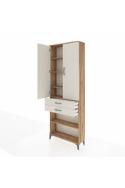 Arges Dolap 5 Raflı 2 Çekmeceli 2 Kapaklı 88x30x243 - S33M285V7A