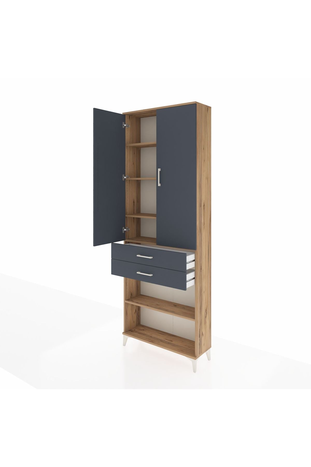 Arges Dolap 5 Raflı 2 Çekmeceli 2 Kapaklı 88x30x243 - S33M285V8A