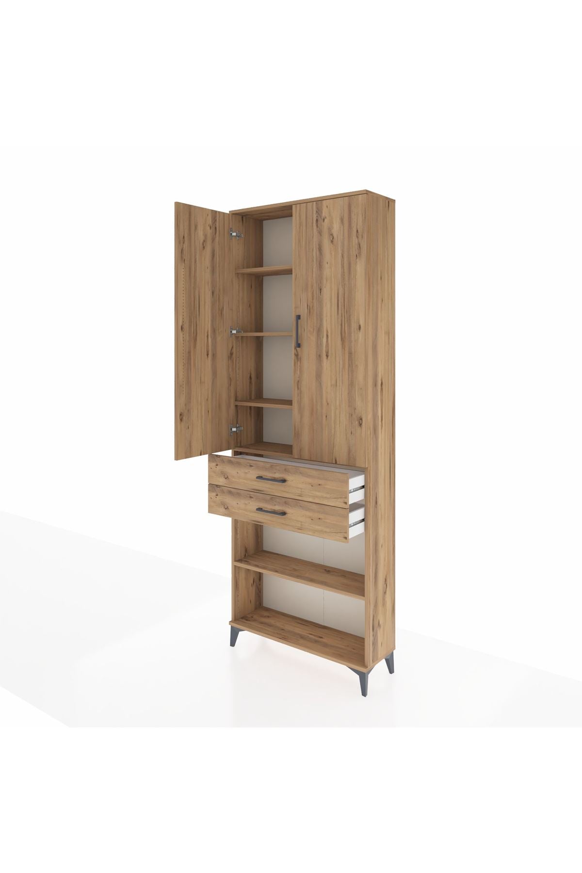 Arges Dolap 5 Raflı 2 Çekmeceli 2 Kapaklı 88x30x243 - S33M285V9A