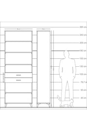 Arges Dolap 5 Raflı 2 Çekmeceli 88x30x243 - S33M286V2A