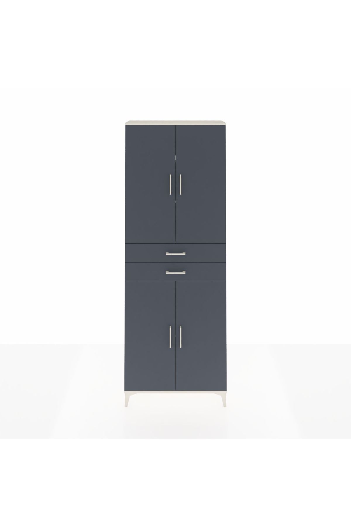 Arges Dolap 4 Raflı 2 Çekmeceli 4 Kapaklı 88x30x243 - S33M287V2A