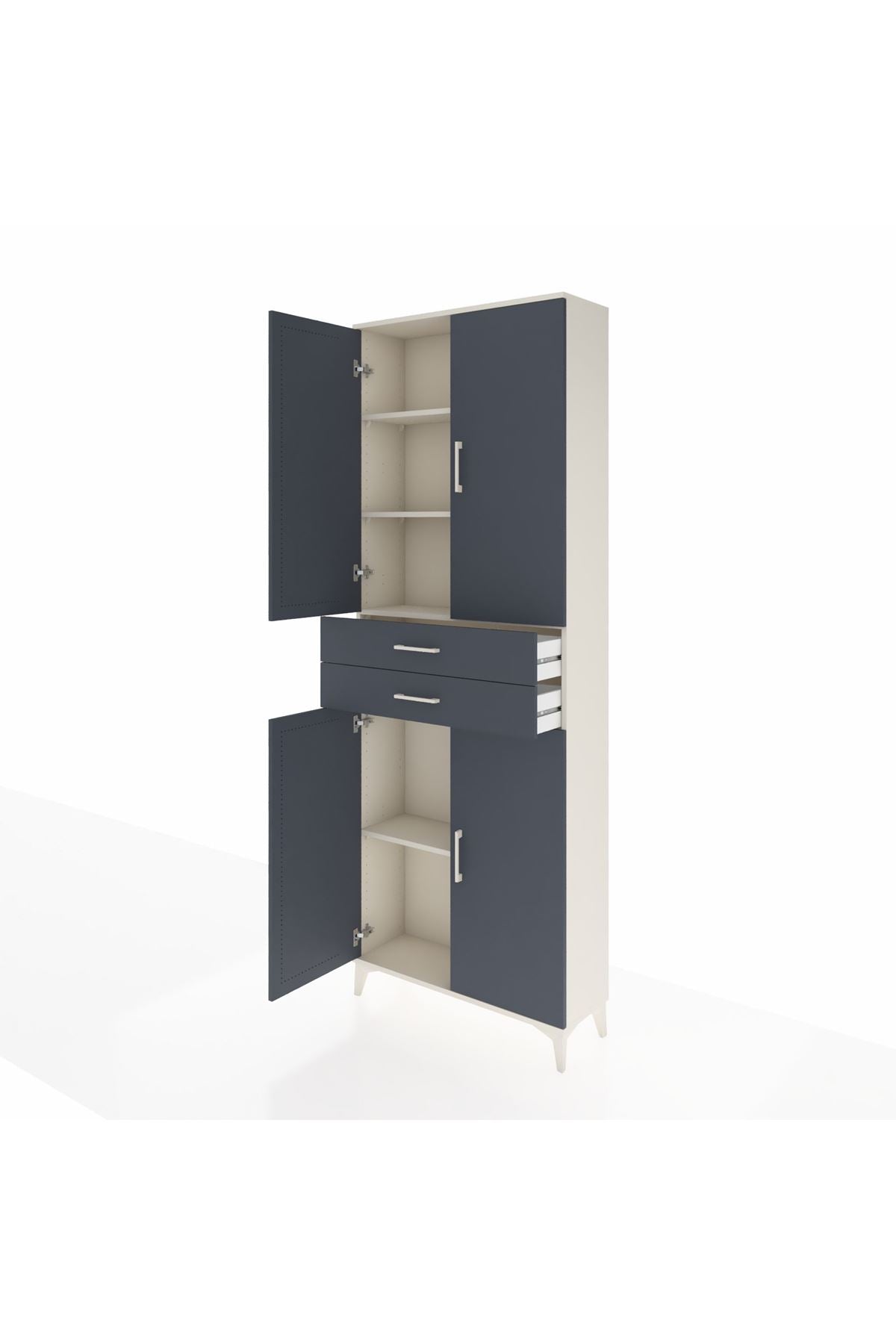 Arges Dolap 4 Raflı 2 Çekmeceli 4 Kapaklı 88x30x243 - S33M287V2A