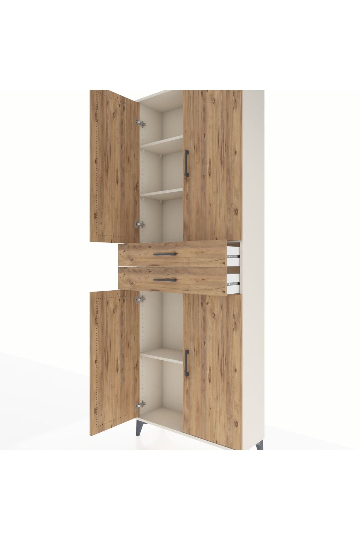 Arges Dolap 4 Raflı 2 Çekmeceli 4 Kapaklı 88x30x243 - S33M287V3A