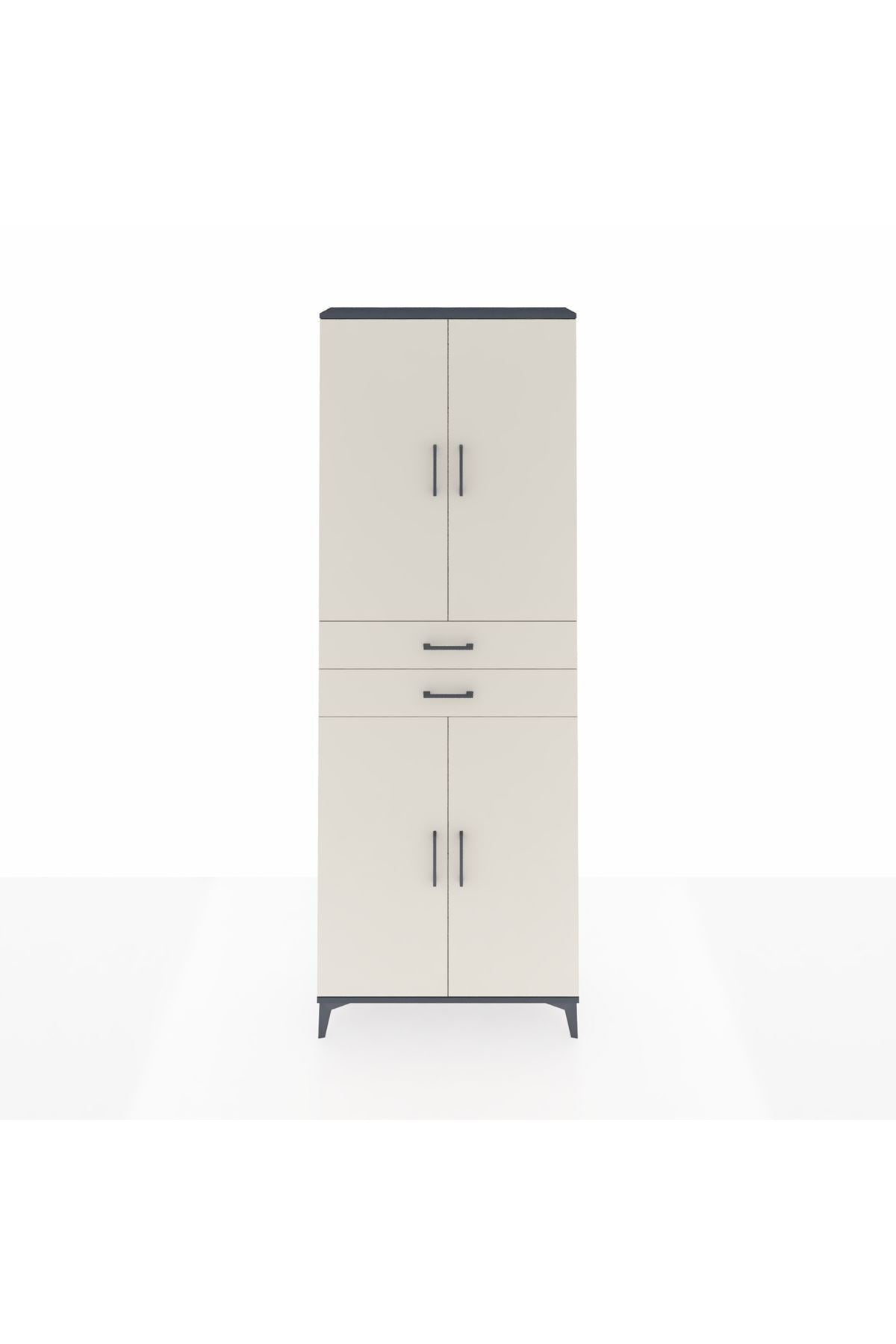 Arges Dolap 4 Raflı 2 Çekmeceli 4 Kapaklı 88x30x243 - S33M287V4A