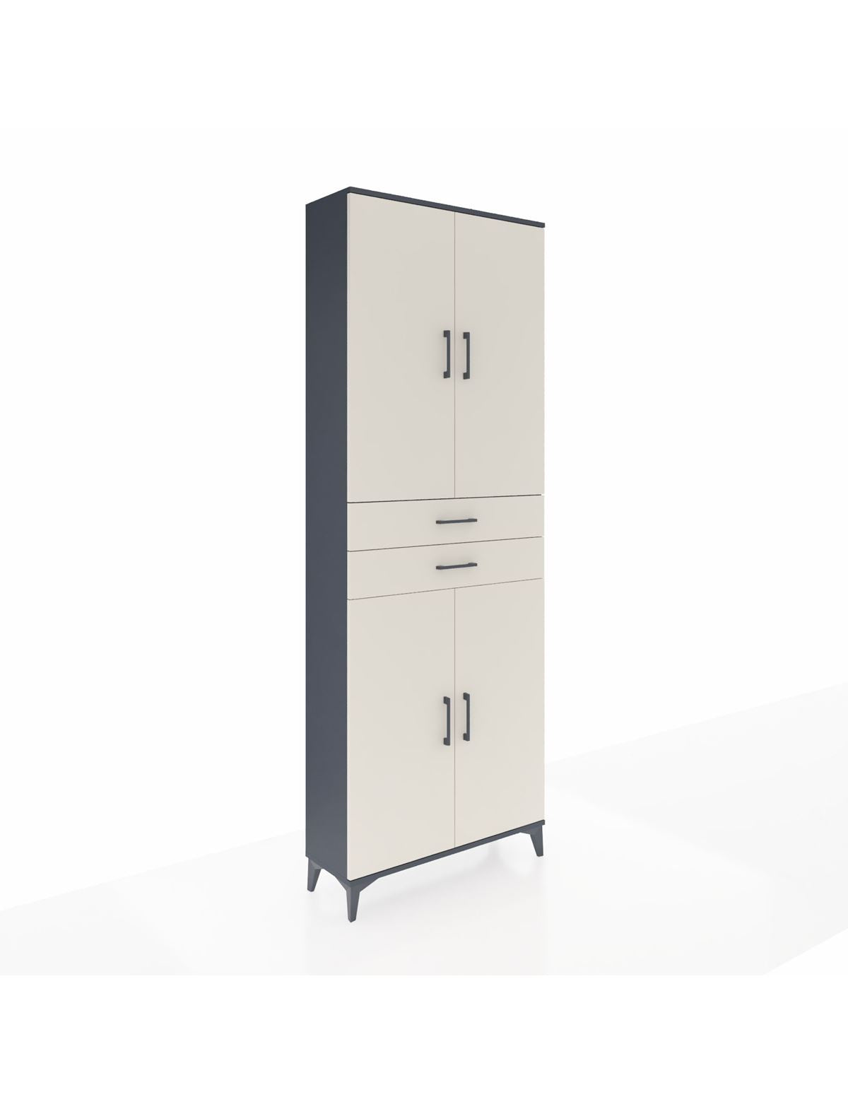 Arges Dolap 4 Raflı 2 Çekmeceli 4 Kapaklı 88x30x243 - S33M287V4A