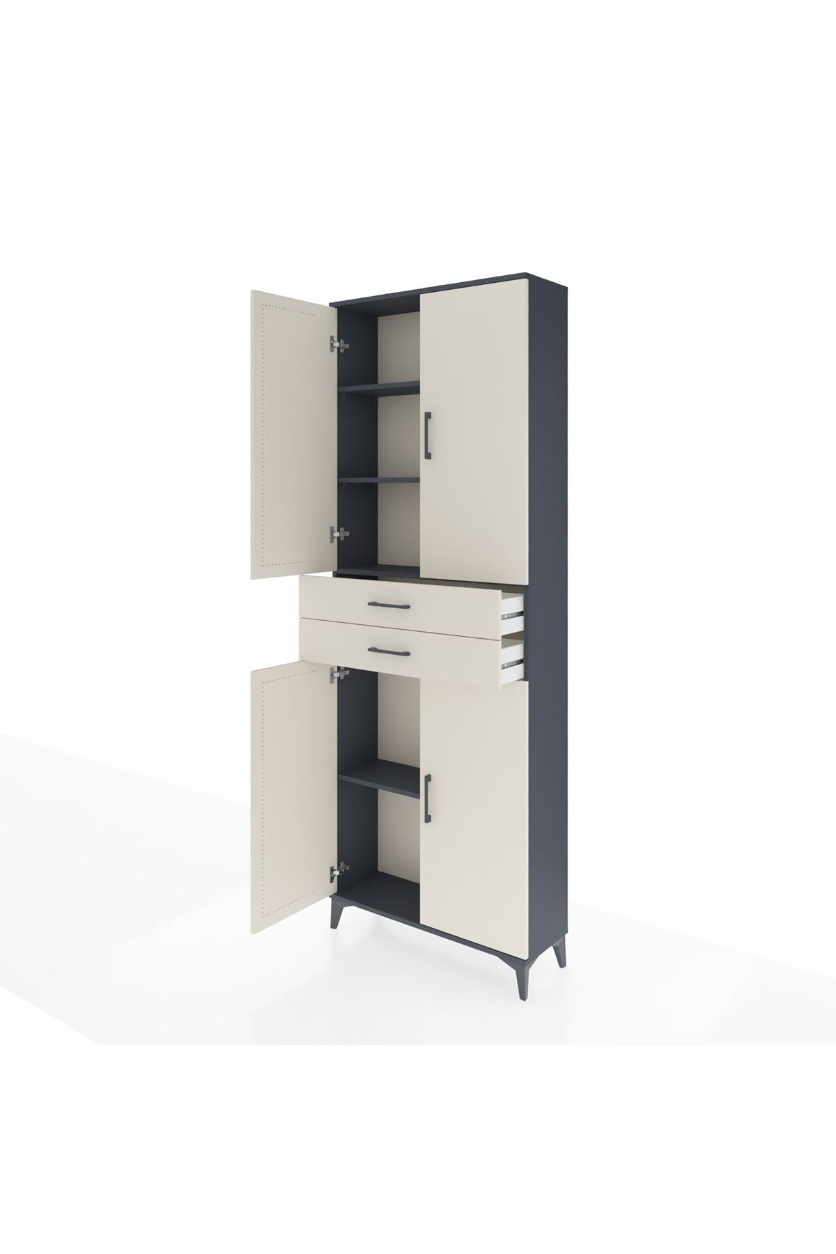 Arges Dolap 4 Raflı 2 Çekmeceli 4 Kapaklı 88x30x243 - S33M287V4A