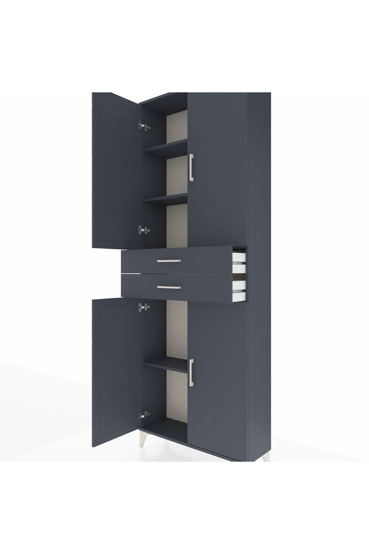 Arges Dolap 4 Raflı 2 Çekmeceli 4 Kapaklı 88x30x243 - S33M287V5A