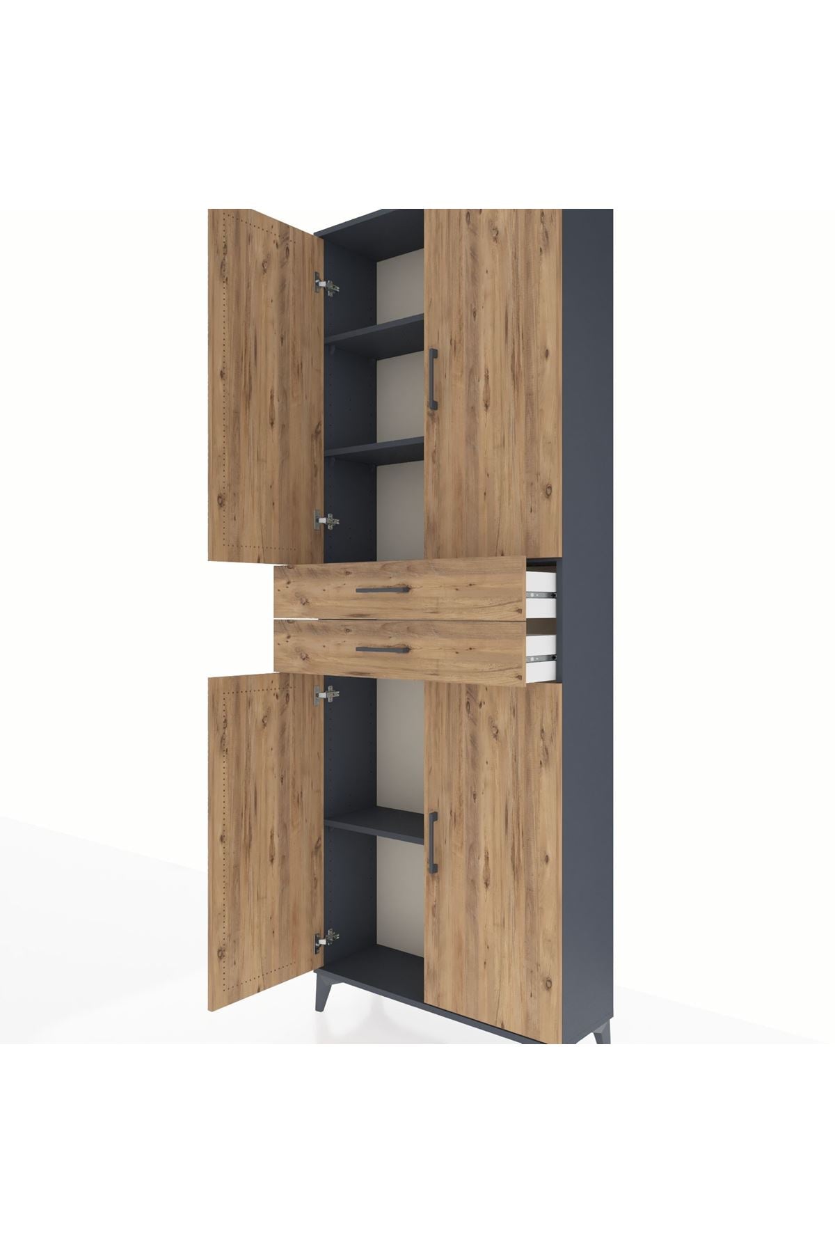 Arges Dolap 4 Raflı 2 Çekmeceli 4 Kapaklı 88x30x243 - S33M287V6A