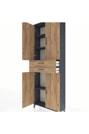 Arges Dolap 4 Raflı 2 Çekmeceli 4 Kapaklı 88x30x243 - S33M287V6A